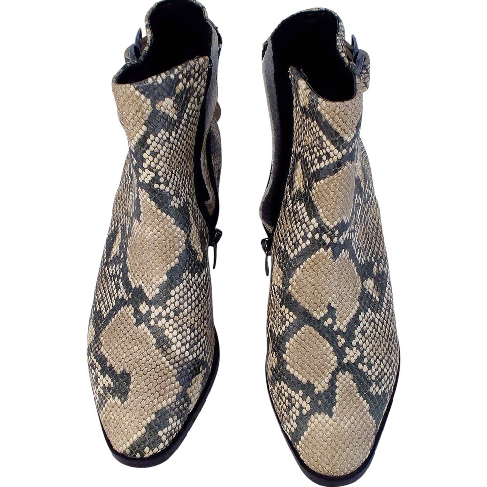 Steven by Steve Madden Ringer Snakeskin‎ Ankle Boots 6M Buckle Water Resistant - Picture 4 of 13